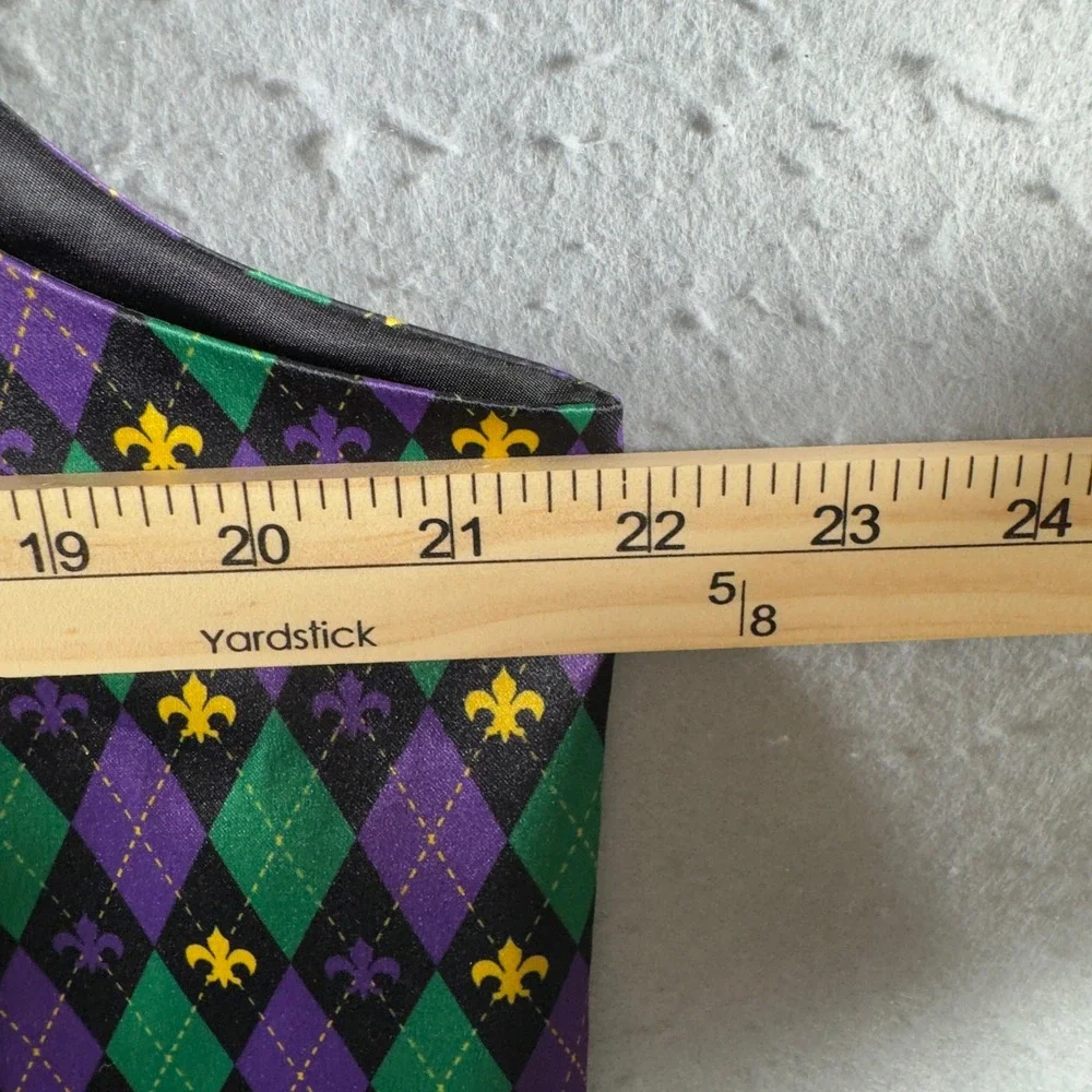 1699 | NWT Mardi Gras New Orleans Harlequin Fleur De Lis Vest Set Purple M